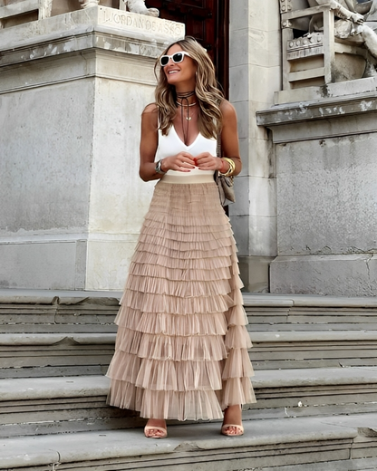 Maxi Rok Plissé Zomerse Jurk voor Vrouw - Mode Vibes