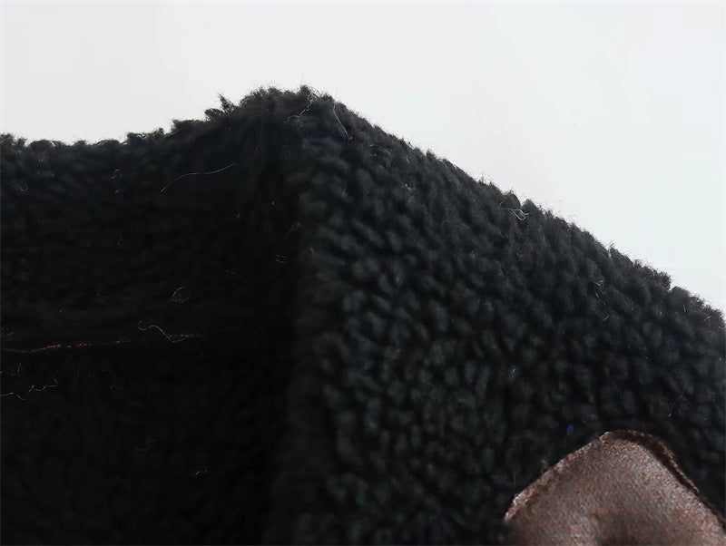 Dames Faux Leren Pilotenjas Oversized met Teddy Voering en Zakken