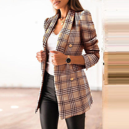 Dames Blazer Geruit Luxe Design