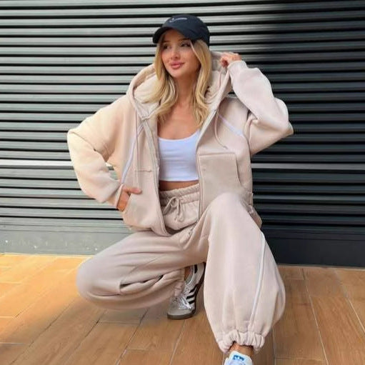 Dames Joggingset Sportief met Capuchon Vest en Jogger