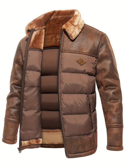 Warme Fleece Jas voor Heren Zwart Winterjas