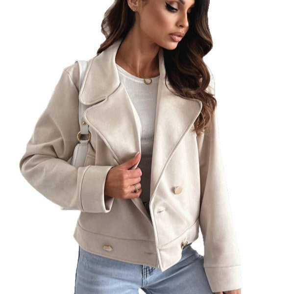 Dames Korte Jas met Knopen Stijlvol Elegant