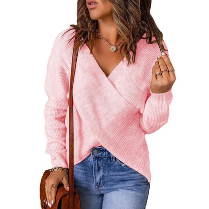 Dames Trui Gebreid V-Hals Overslag Trendy Design