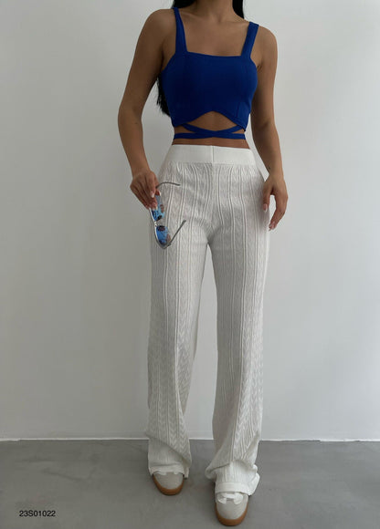 Witte Katoenen Broek Luchtig en Stijlvol - Mode Vibes