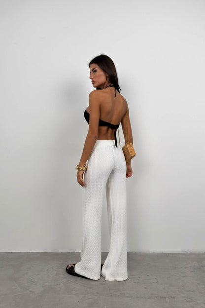 Witte Katoenen Broek Luchtig en Stijlvol