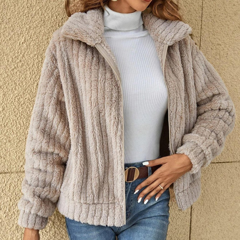 Pluche Jas nonchalant Zacht en Warm - Mode Vibes