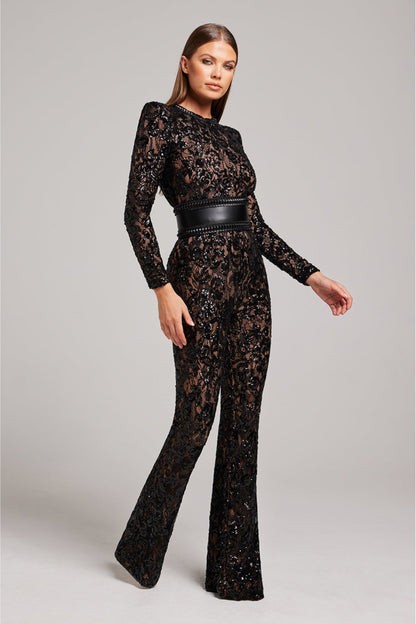 Jumpsuit V-hals Avondjurk Stijlvol Zwarte Jurk