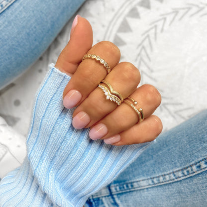 Zirkonia Kroon Ring met Glanzende Steen