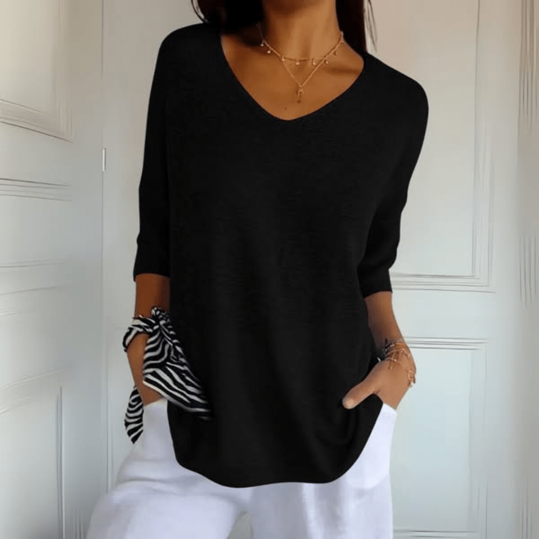 Amedea  | Top in maglia con scollo a V