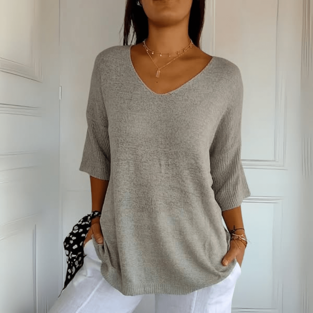 Amedea  | Top in maglia con scollo a V