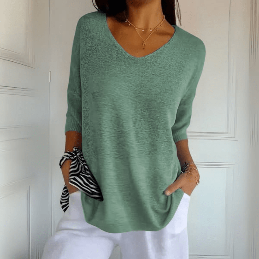 Amedea  | Top in maglia con scollo a V
