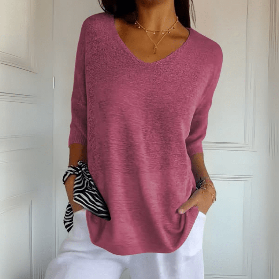 Amedea  | Top in maglia con scollo a V