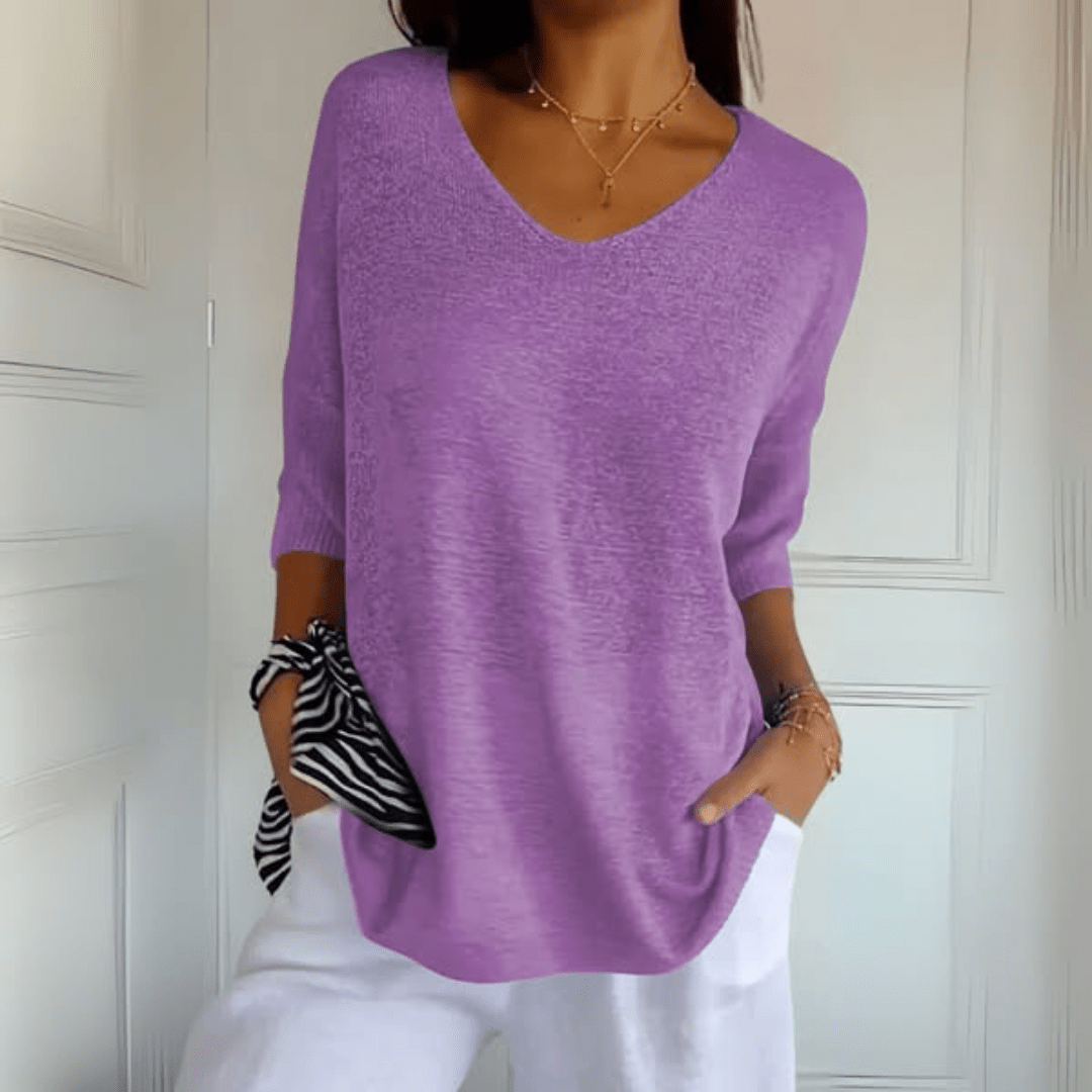 Amedea  | Top in maglia con scollo a V