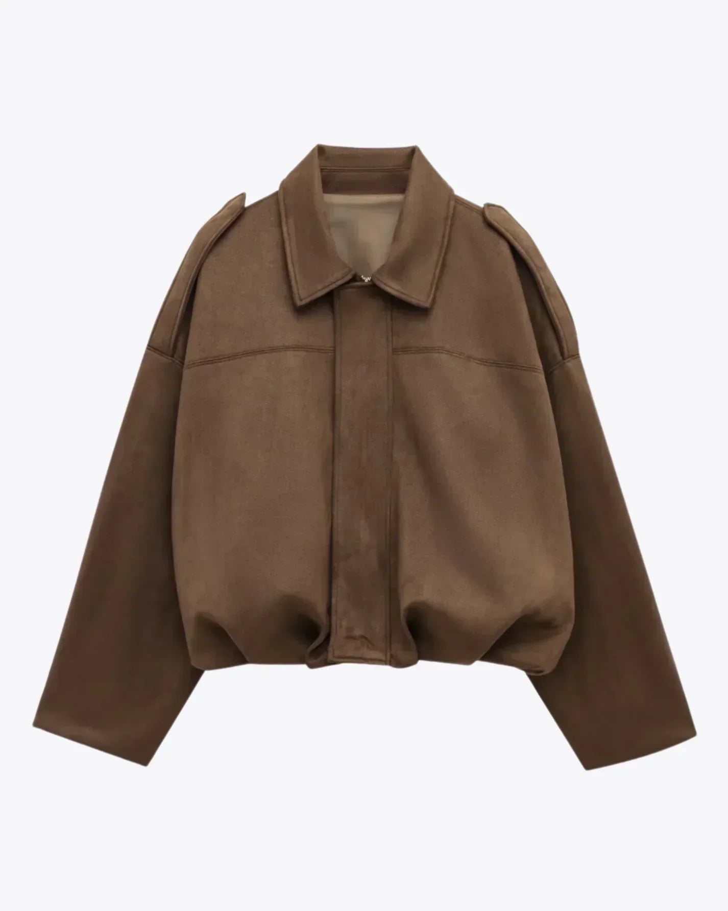 Dames Leren Look Jas Suède Stijlvol en Trendy