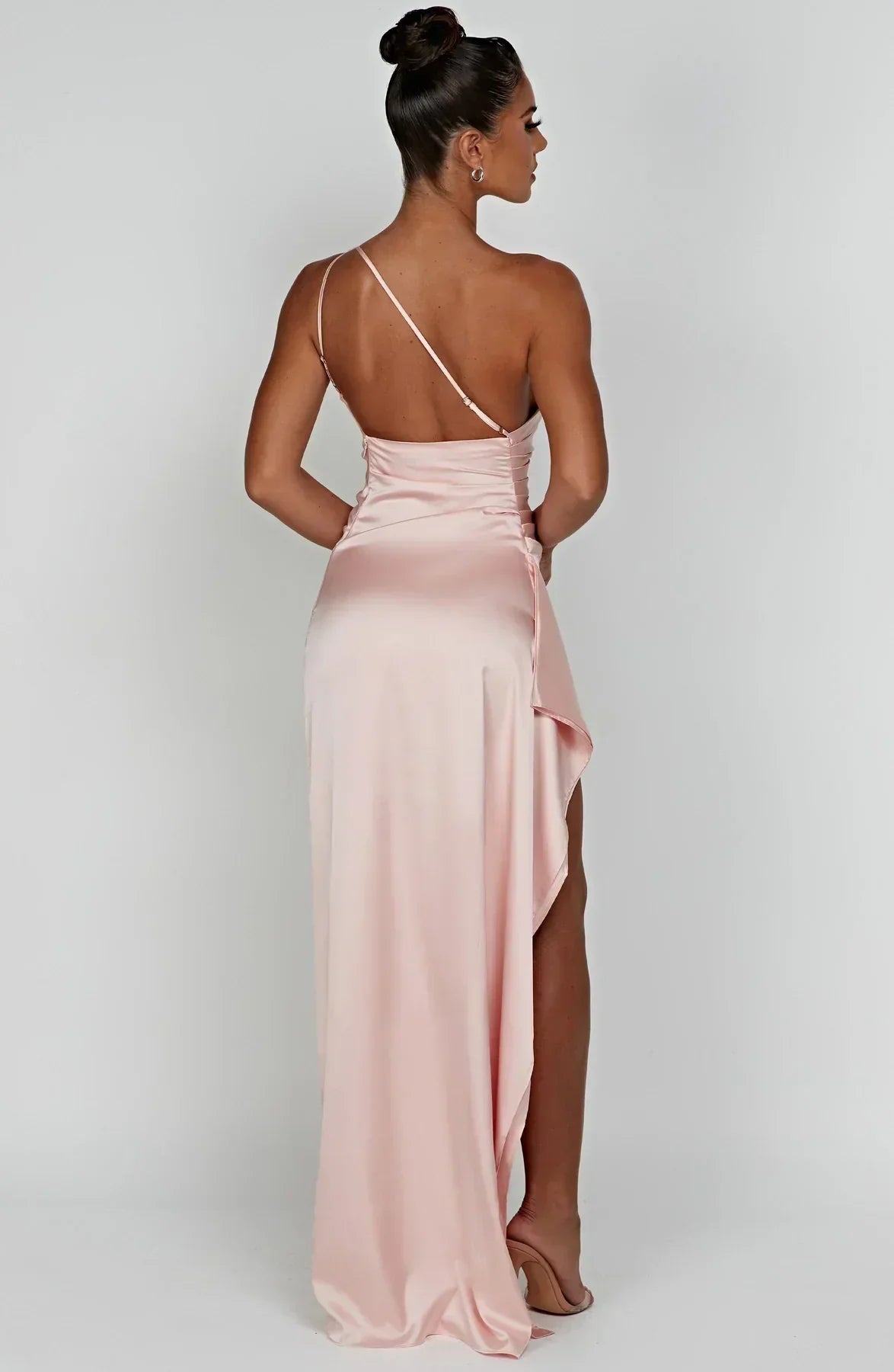 Elegante One-Shoulder Jurk Zomerse Splitrok