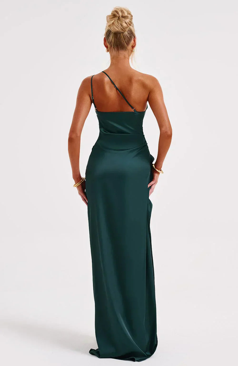 Elegante One-Shoulder Jurk Zomerse Splitrok