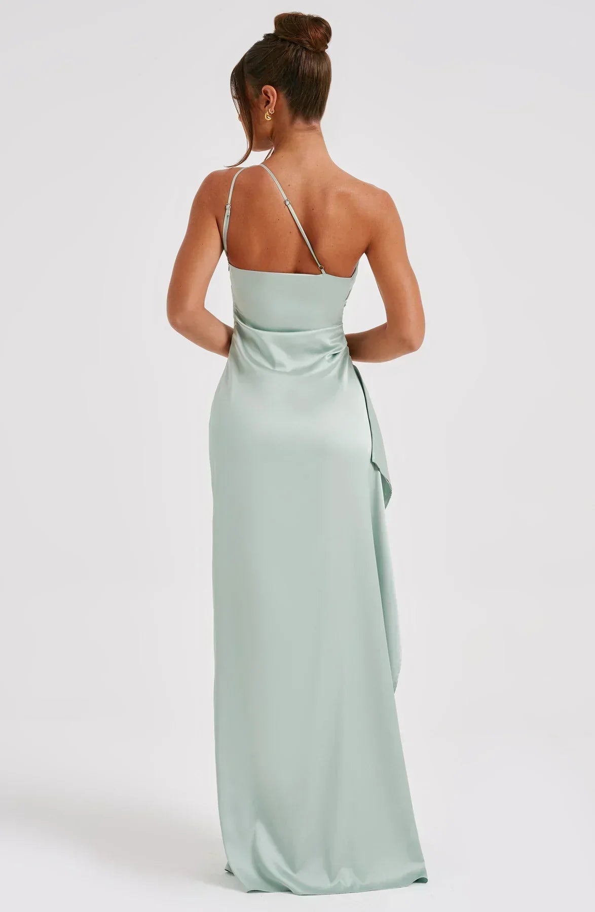 Elegante One-Shoulder Jurk Zomerse Splitrok