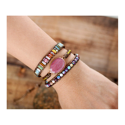 Kleurrijke Edelstenen Armband met Unieke Steentjes