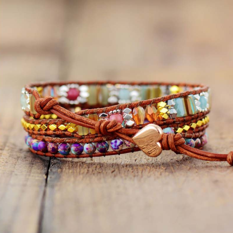 Kleurrijke Edelstenen Armband met Unieke Steentjes
