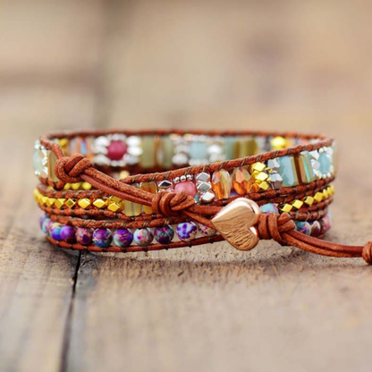 Kleurrijke Edelstenen Armband met Unieke Steentjes
