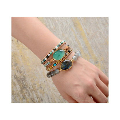 Kleurrijke Edelstenen Armband met Unieke Steentjes - Mode Vibes