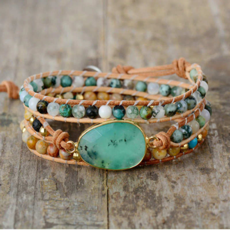 Kleurrijke Edelstenen Armband met Unieke Steentjes