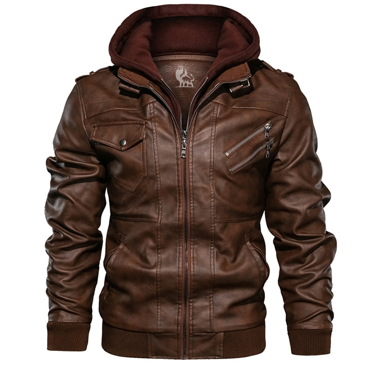 Leren Herenjack met Afneembare Capuchon Ryder