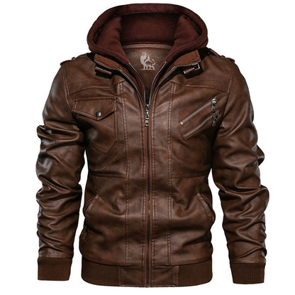 Leren Herenjack met Afneembare Capuchon Ryder