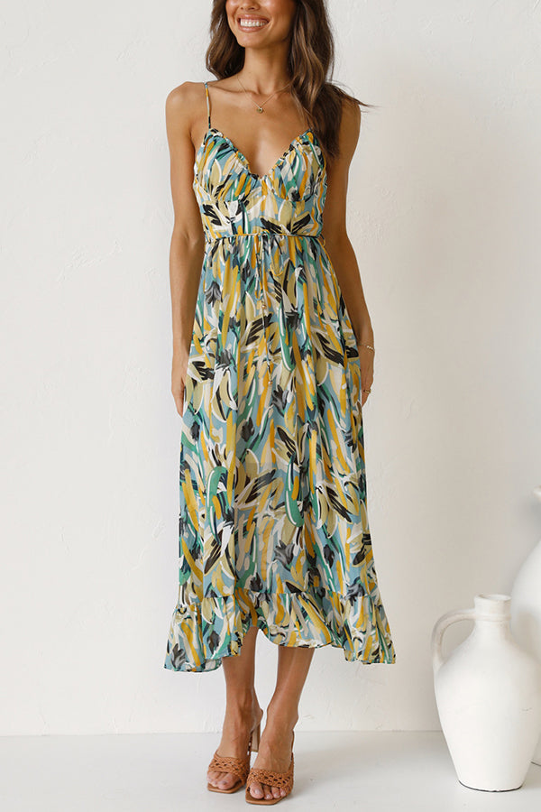 Midi Jurk Veelkleurig Vrouwen Jurk Zomerjurk