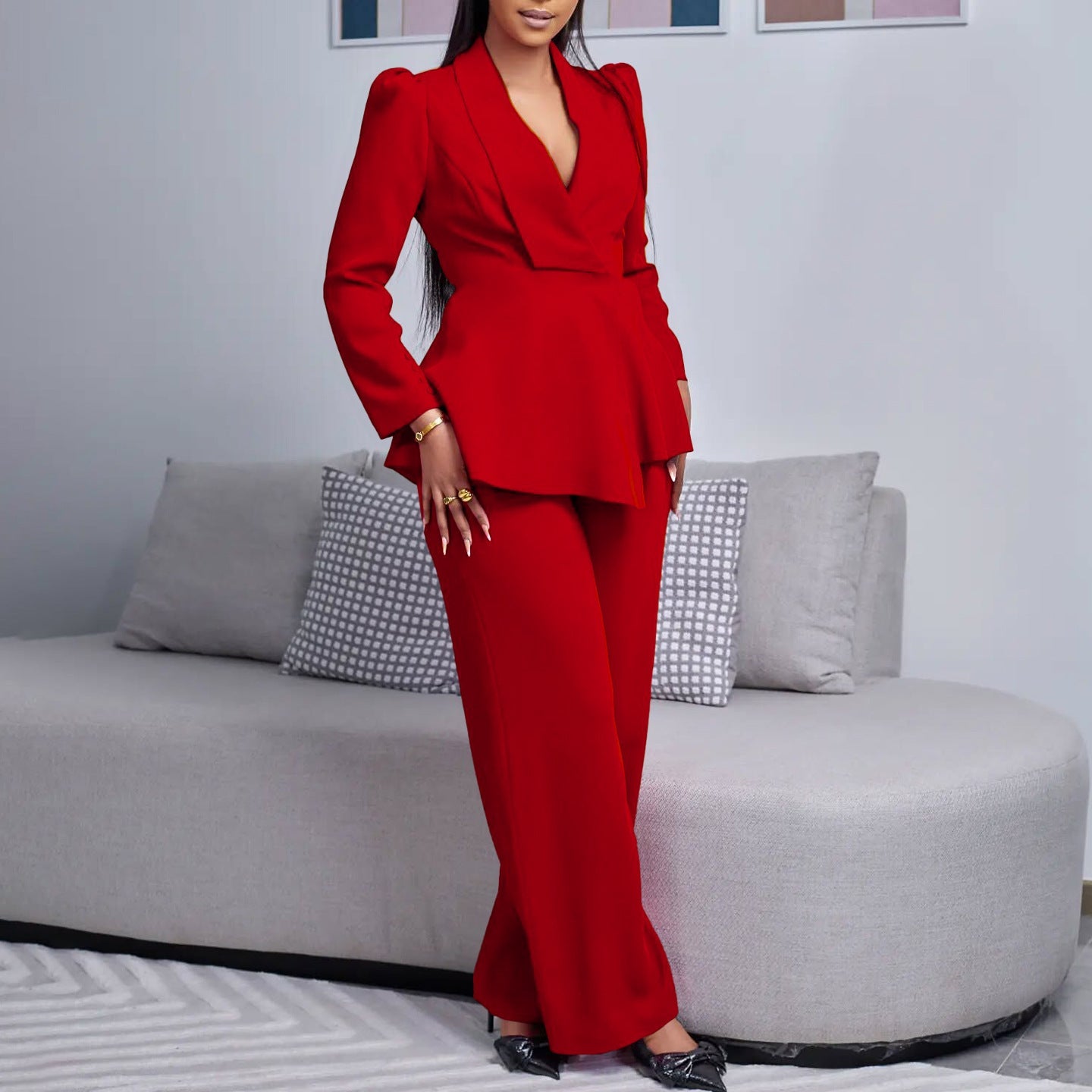 Dames Blazer Set Tweedelig Pantalon Pak
