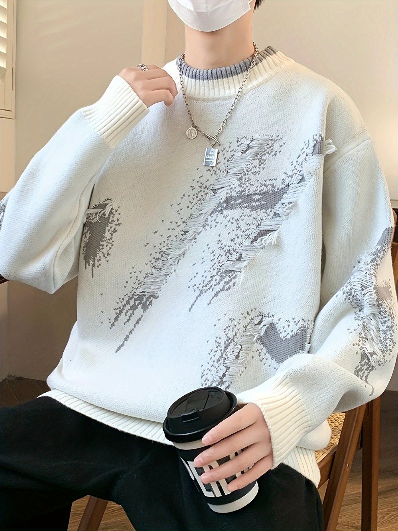 Gebreide Trui Oversized Trendy Heren