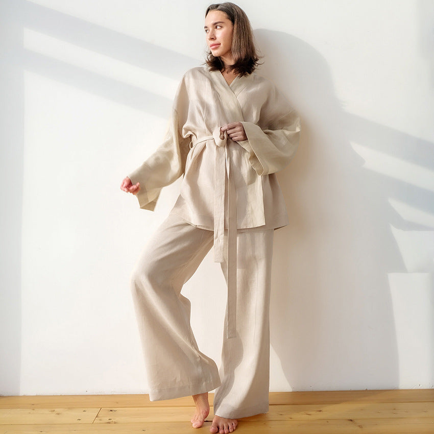 Dames Tweedelige Set Broek en Wikkel Top Japanse Stijl - Mode Vibes