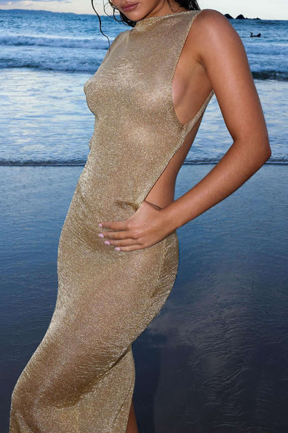 Maxi-Jurk Zonder Rug Glamour Elegante Vrouwelijke Jurk