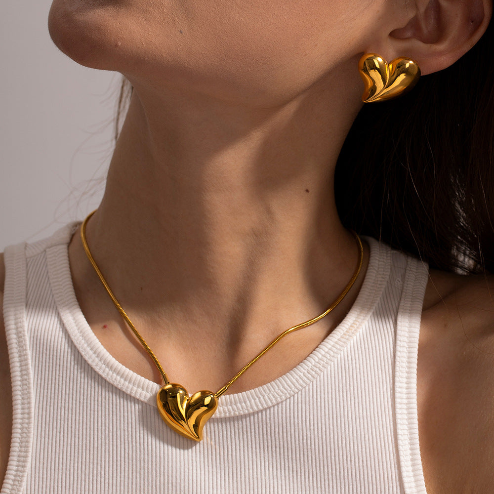 Goudkleurige Hart Ketting voor Dames Trendy Model - Mode Vibes
