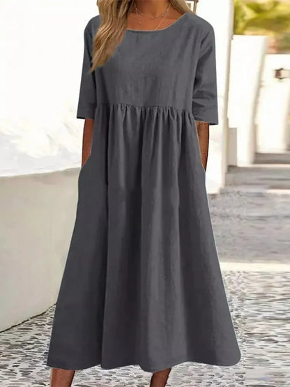 Vrouwelijke Zomerjurk van Katoen Comfortabel Lente/Zomer - Mode Vibes