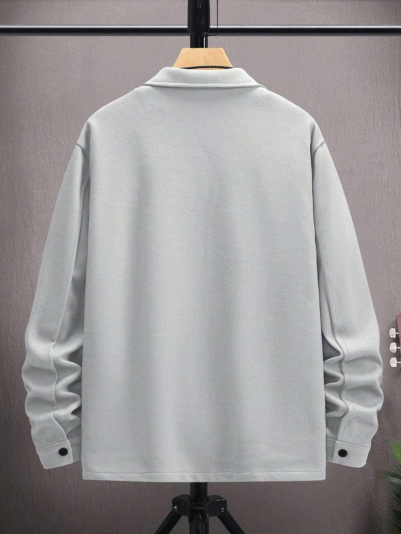 Herenjas Met Kap en Klepzakken Casual Stijl