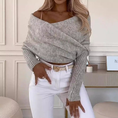 Dames Gebreide Off-shoulder Trui Zacht Stijlvol