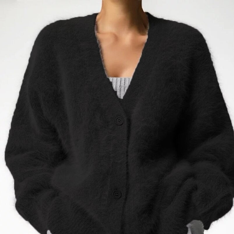Dames Vest Zachte Gebreide V-hals Warm Elegance
