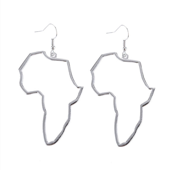 Dames Oorbellen Goudkleurig met Kaartvorm Afrika Stijl