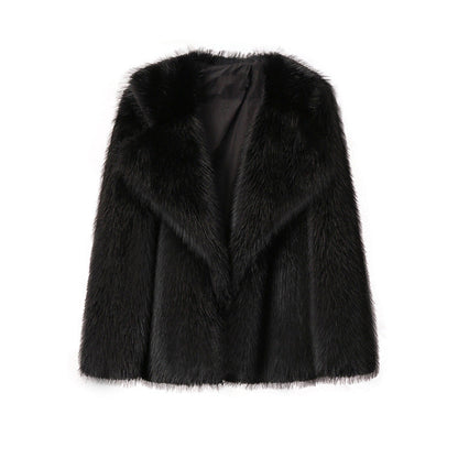 Dames Faux Fur Jas Grote Kraag Trendy Stijlvolle Zomerjas