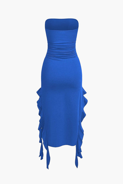 Maxikleed met Volant Vrouwelijk Elegante Jurk