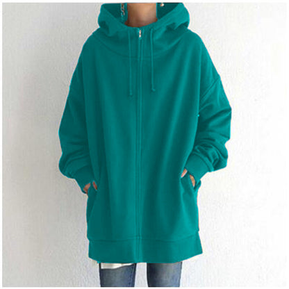 Dames Oversized Hoodie met Rits Comfortabel en Warm