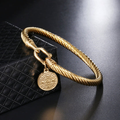 Katholieke Bedelarmband Heilige Benedictus Zilverkleurig