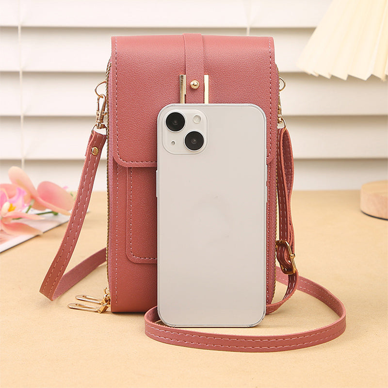 Dames Crossbody Telefoontas met Touchscreen Venster en Lacy Ontwerp