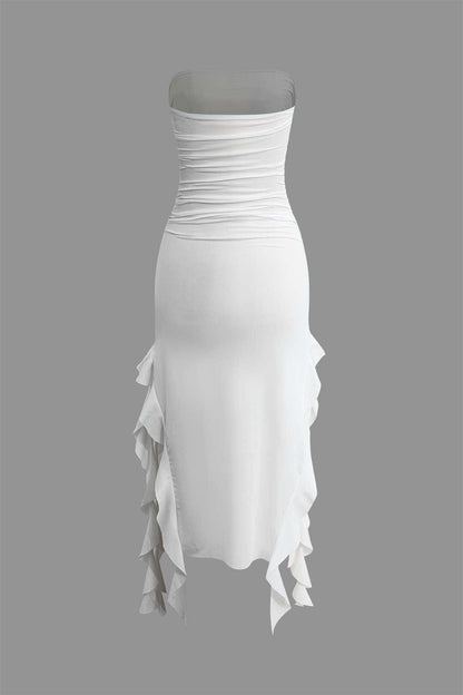 Maxikleed met Volant Vrouwelijk Elegante Jurk