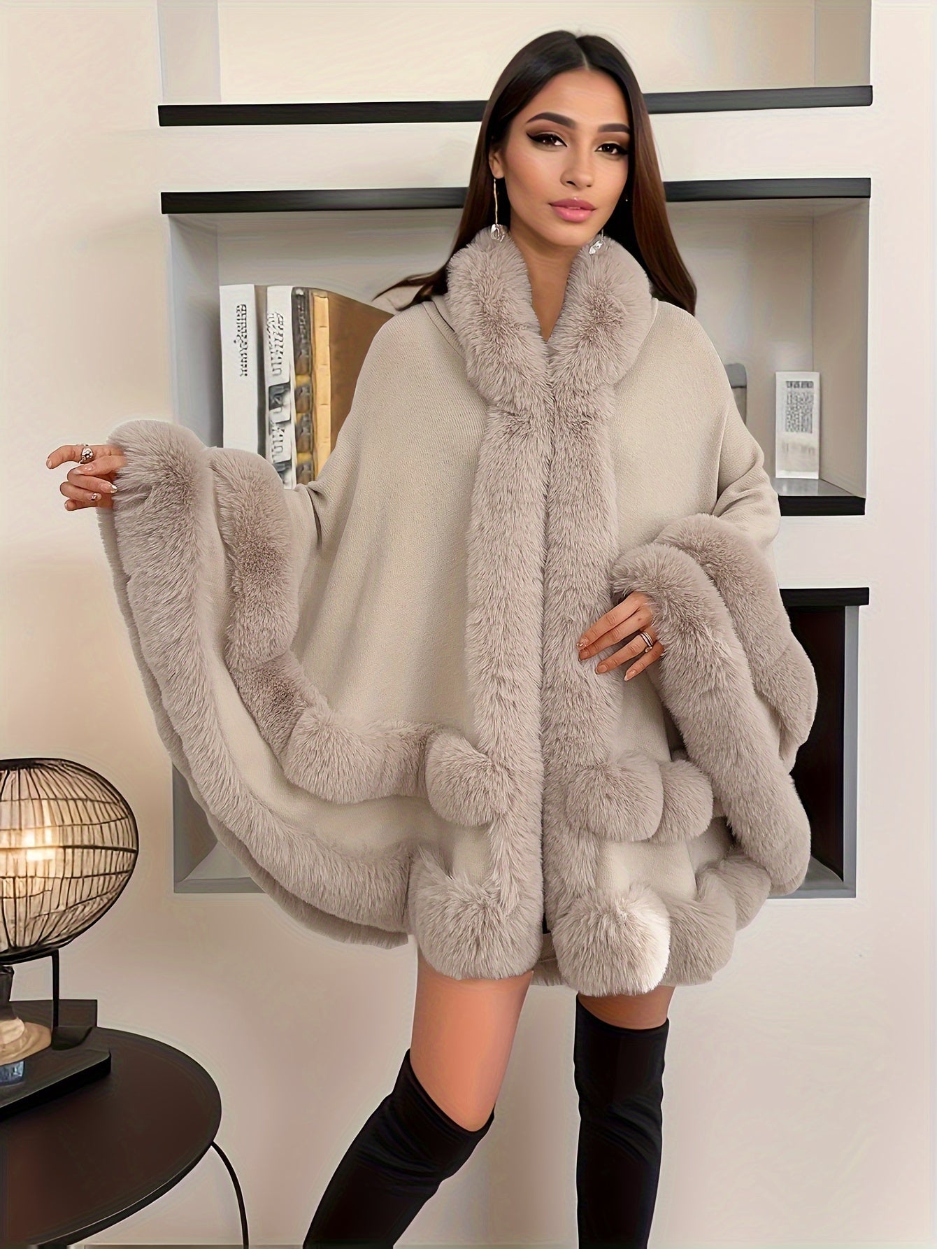 Vrouwen jas Oversized Bontcape Warm en Stijlvol