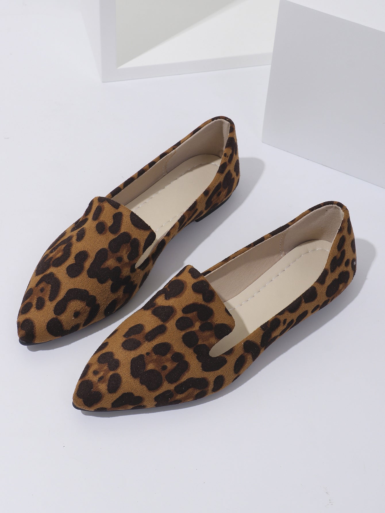 Dames Ballerina's Panterprint Puntneus Comfortabel