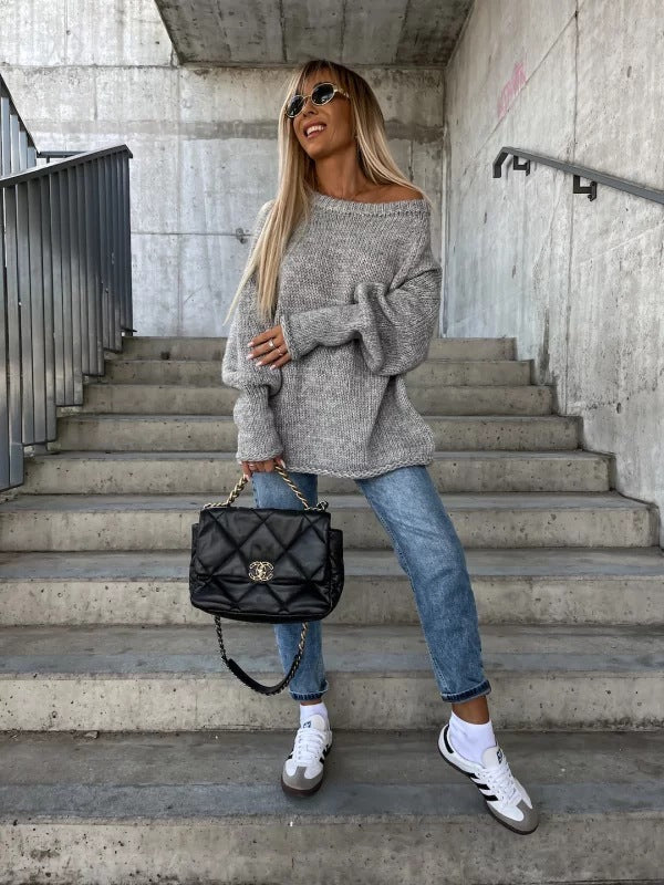 Dames Gebreide Off-shoulder Trui Stijlvol Elegante Rona