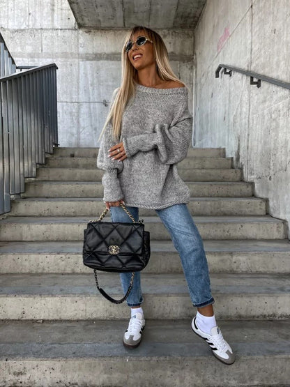 Dames Gebreide Off-shoulder Trui Stijlvol Elegante Rona