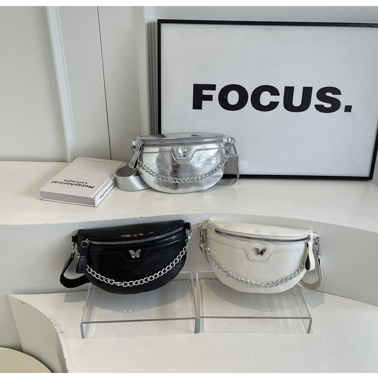 Dames Crossbody Tas met Ketting Detail Hippe Stijl